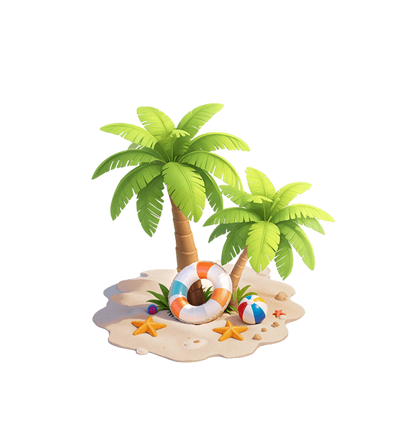 Bouées aux palmiers coco