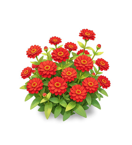 Crimson Crystal Zinnia