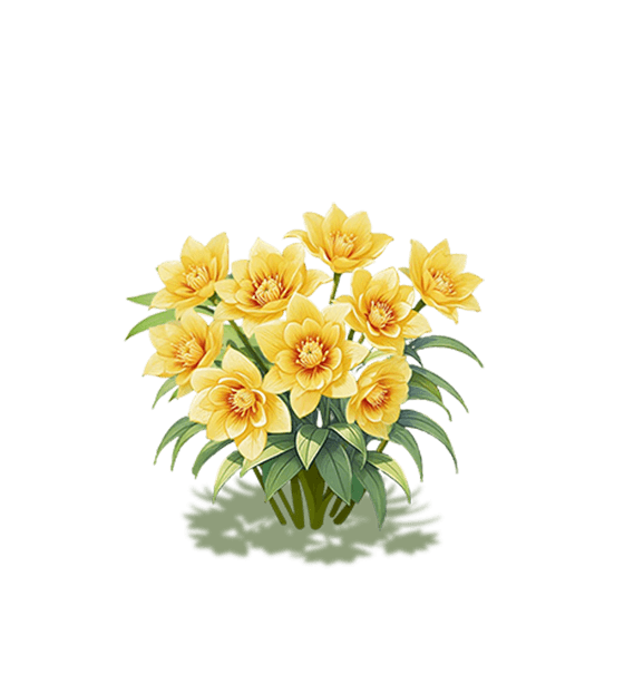 Yellow Iron Chopstick Flower