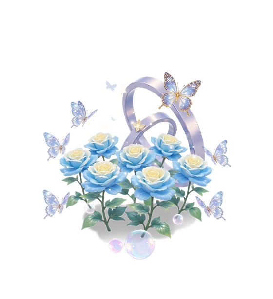 Blue Crystal Butterfly Rose