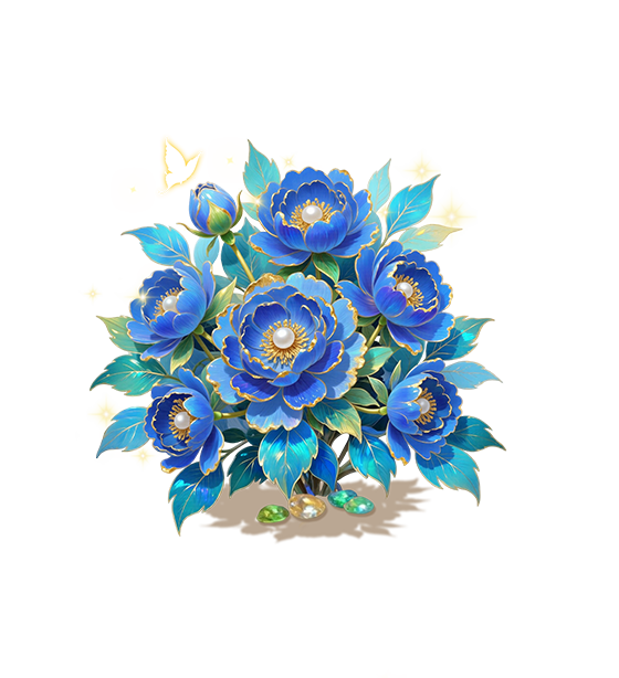 Blue Jeweled Peony