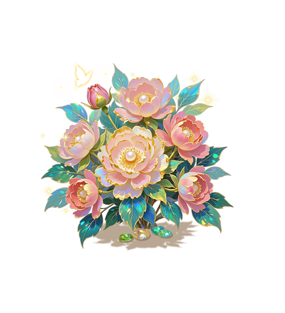 Peach Jeweled Peony