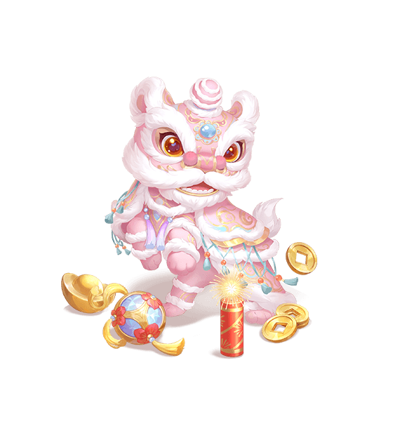 Fortune du lion rose
