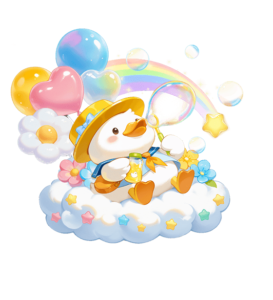 Canard arc-en-ciel joyeux