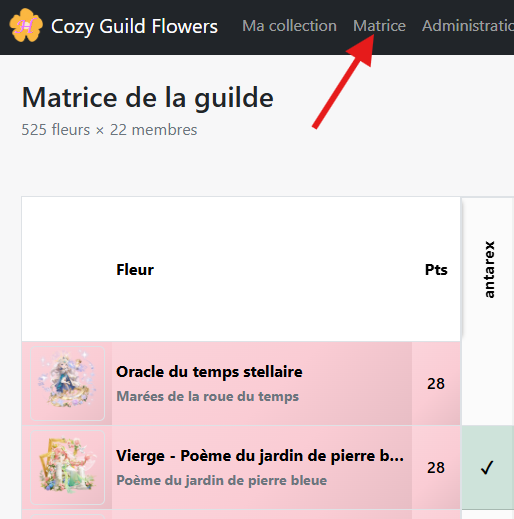Guild flower view